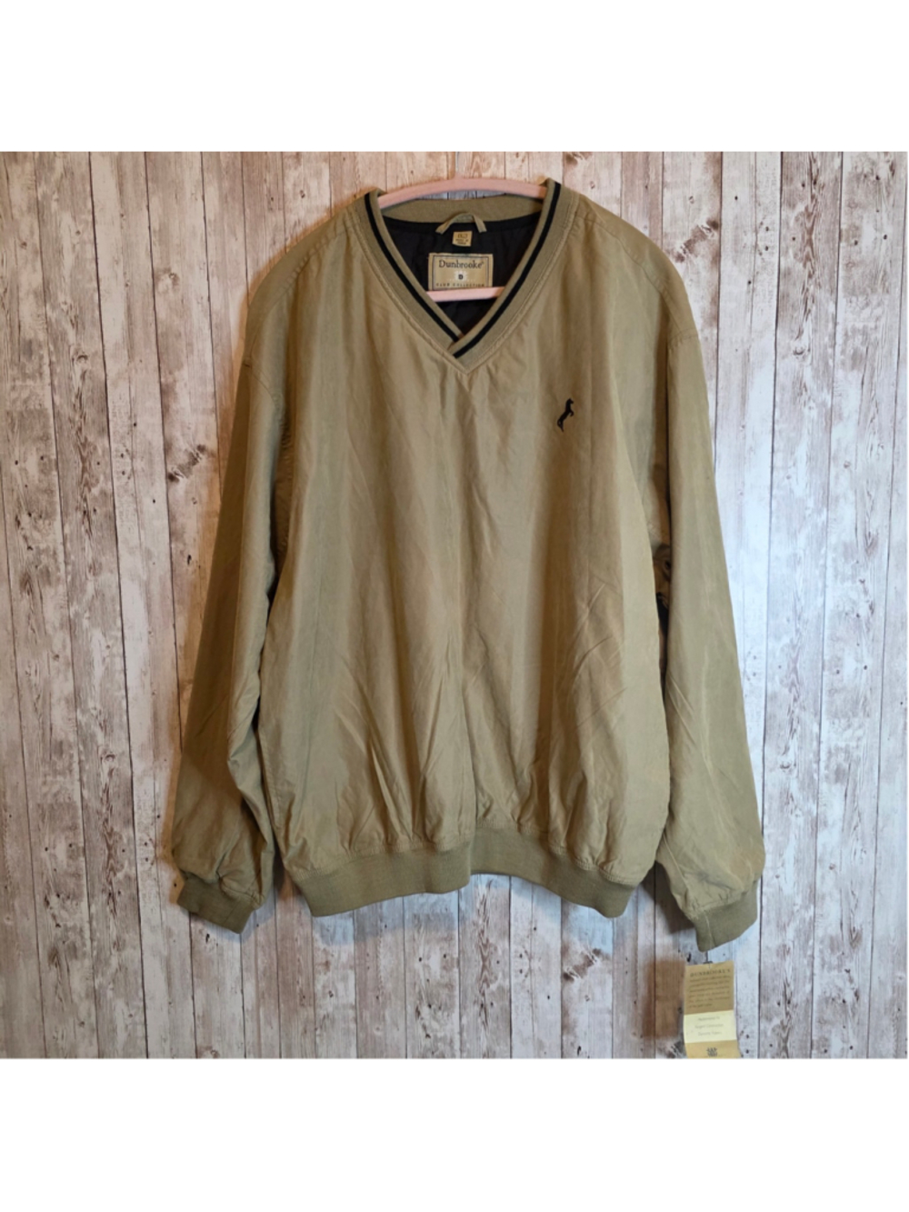 Men's Dunbrooke Windbreaker Jacket Size L Beige Black